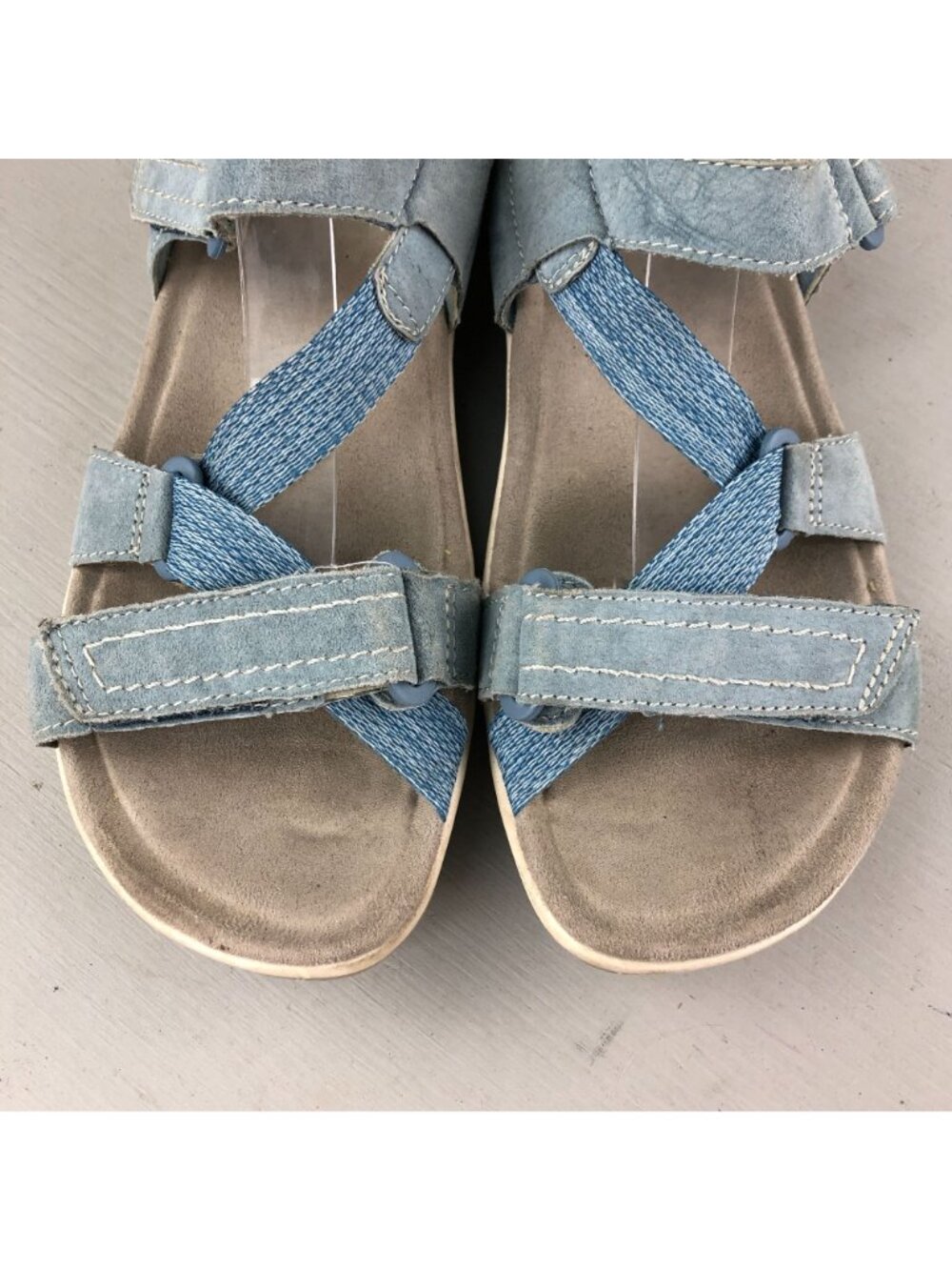 Earth Origins Women's Size 8.5M Savoy Slade Blue Suede Open Toe Sport Sandals - Picture 4 of 14